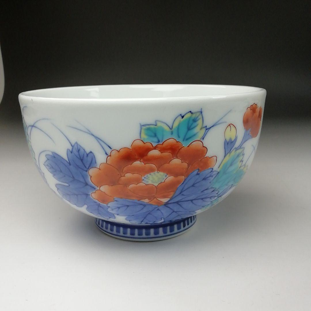 Ｔ１１７　茶碗　『色鍋島焼』『忠山作』　共箱　抹茶碗　茶道具
