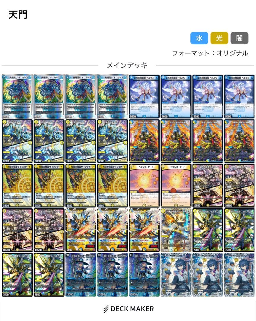 【メルカリ便】デュエルマスターズ 青白天門 CS優勝構築