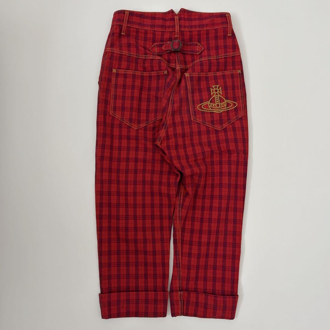 ヴィヴィアンウエストウッド　ビッグタックトラウザー　チェック　オーヴ　パンツ