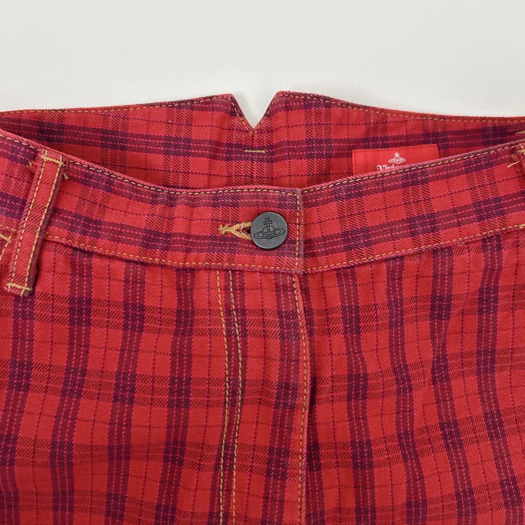 ヴィヴィアンウエストウッド　ビッグタックトラウザー　チェック　オーヴ　パンツ