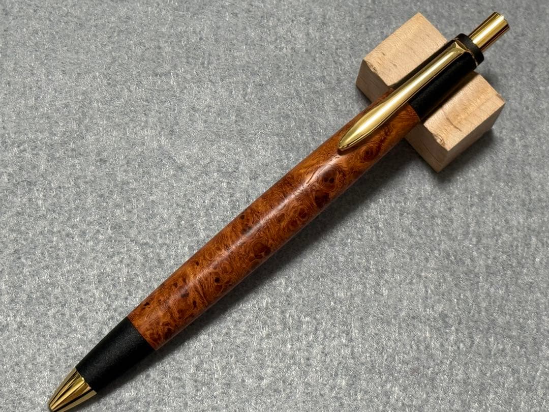 ボナンペン 真鍮金具 花梨瘤 シャーペン 栞[野原工芸 工房楔 こぶた工房]