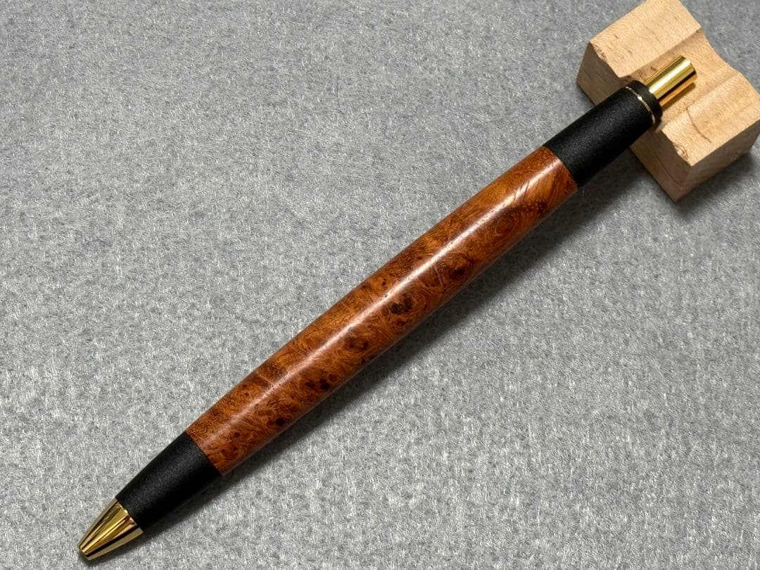 ボナンペン 真鍮金具 花梨瘤 シャーペン 栞[野原工芸 工房楔 こぶた工房]