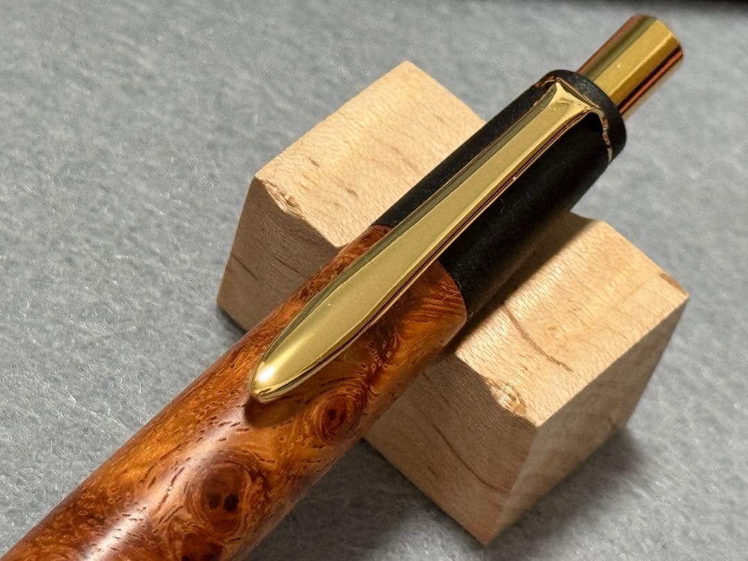 ボナンペン 真鍮金具 花梨瘤 シャーペン 栞[野原工芸 工房楔 こぶた工房]