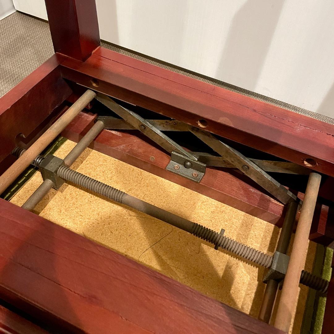 【手渡し限定】ディスカチャーチ ピアノ椅子 高低自在椅子 緑 茶 イタリア製