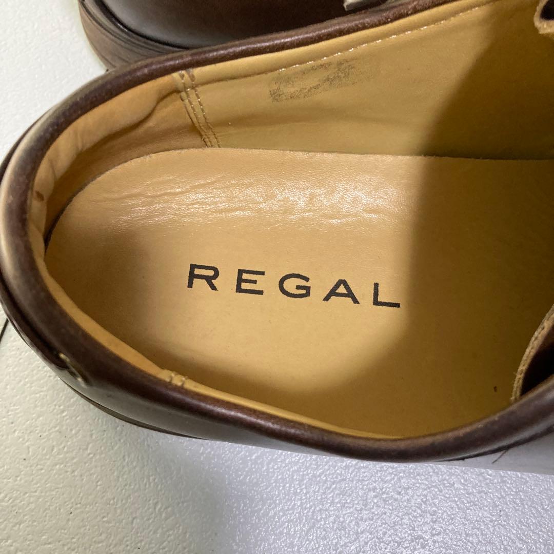 美品 REGAL リーガル チロリアンシューズ モカシン 本革 濃茶色 26.0