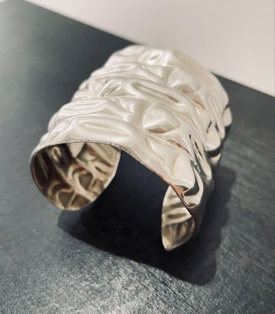 【本日限定価格】ヴィンテージ シルバーバングル　メキシコシルバー　カフバングル