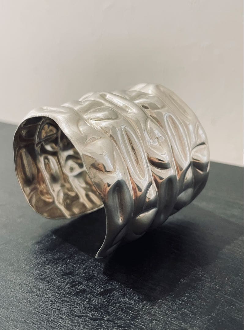 【本日限定価格】ヴィンテージ シルバーバングル　メキシコシルバー　カフバングル