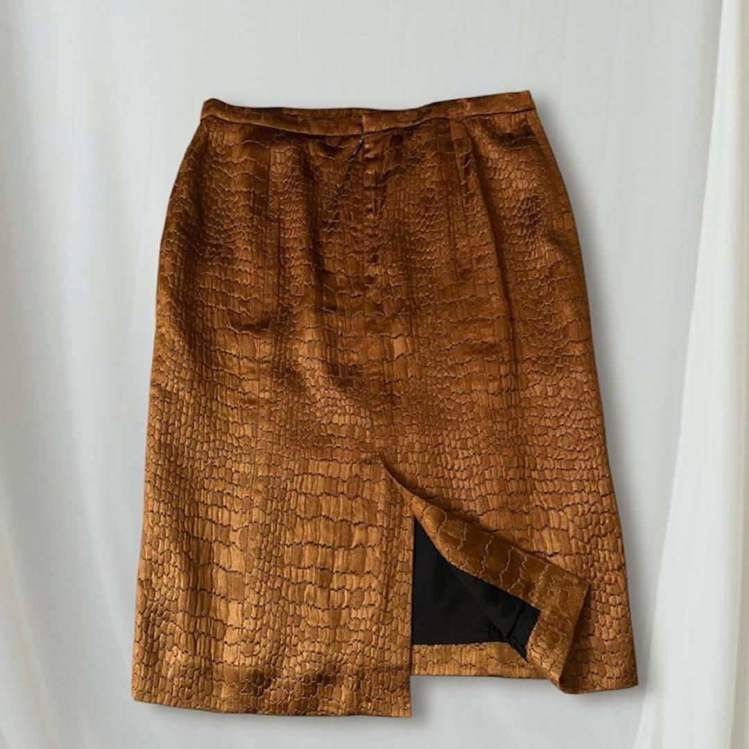 未使用 美品 MOGAモガ デザイン タイトスカート キャメル ブラウン
