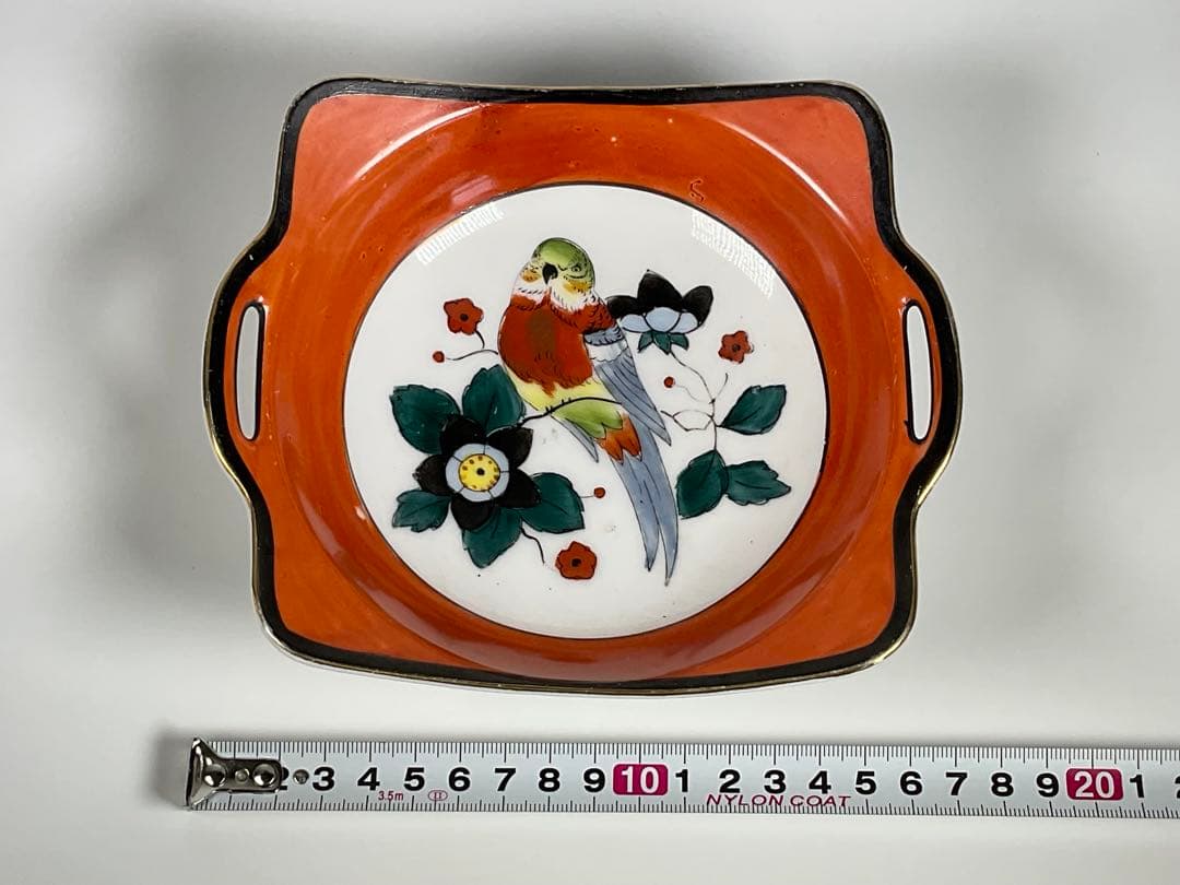 オールドノリタケ　インコ　絵皿 プレート　Noritake　幅約16cm