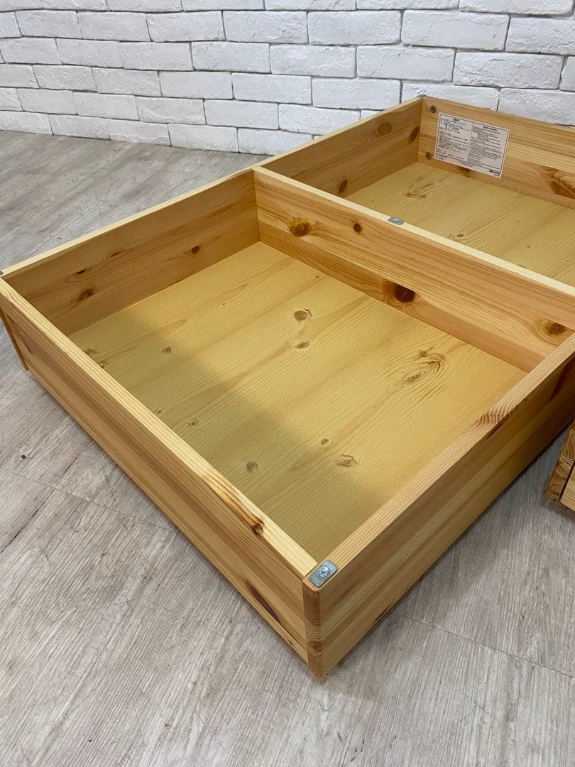 【東京都内23区配送無料】　無印良品　木製　ベッド用　下収納　ボックス　仕切り付