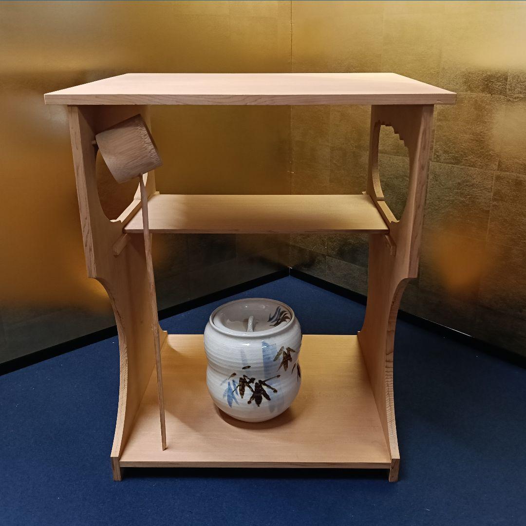 AM25 茶道具 杉棚 玄々斎好 水指 柄杓付 専用紙箱 良好