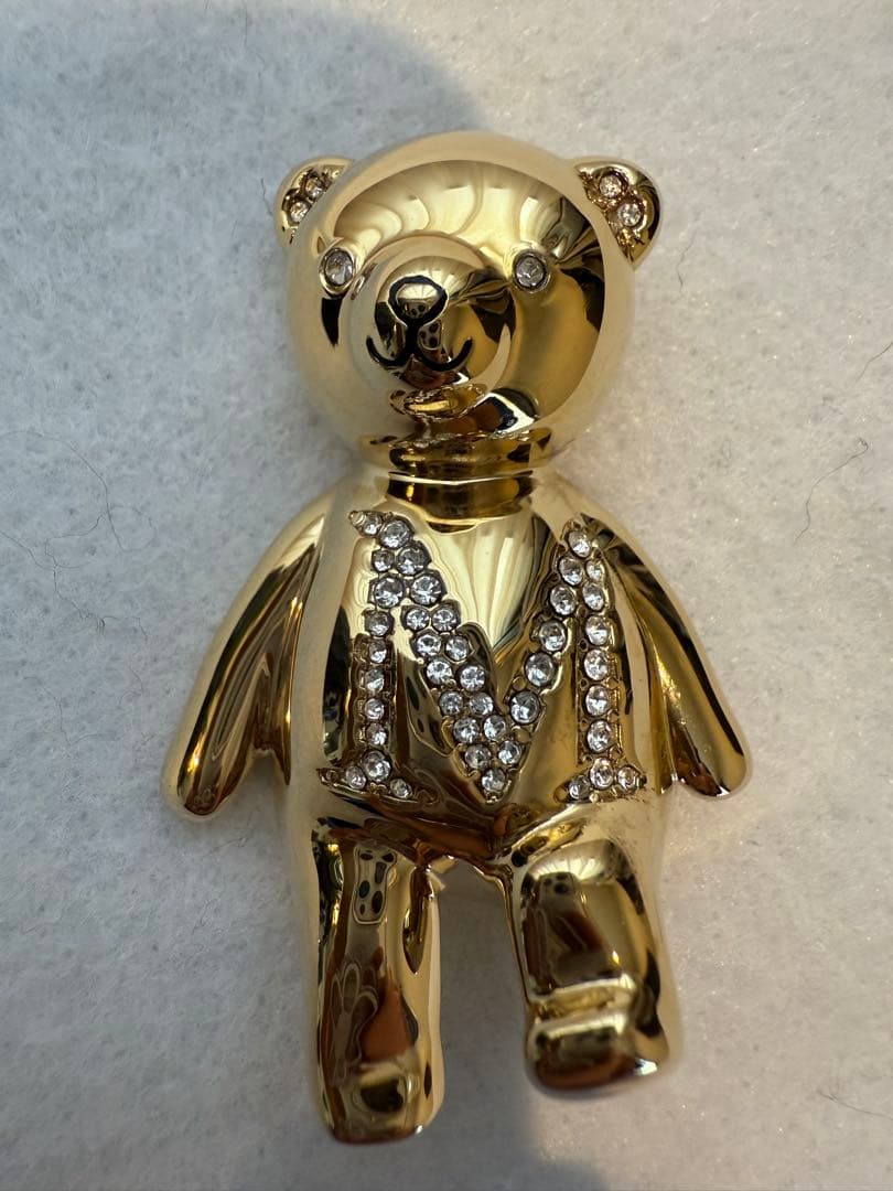 MaxMara 新品 ［シャイニー］メタル テディ ブローチ　　正規品