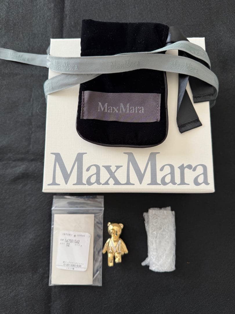 MaxMara 新品 ［シャイニー］メタル テディ ブローチ　　正規品