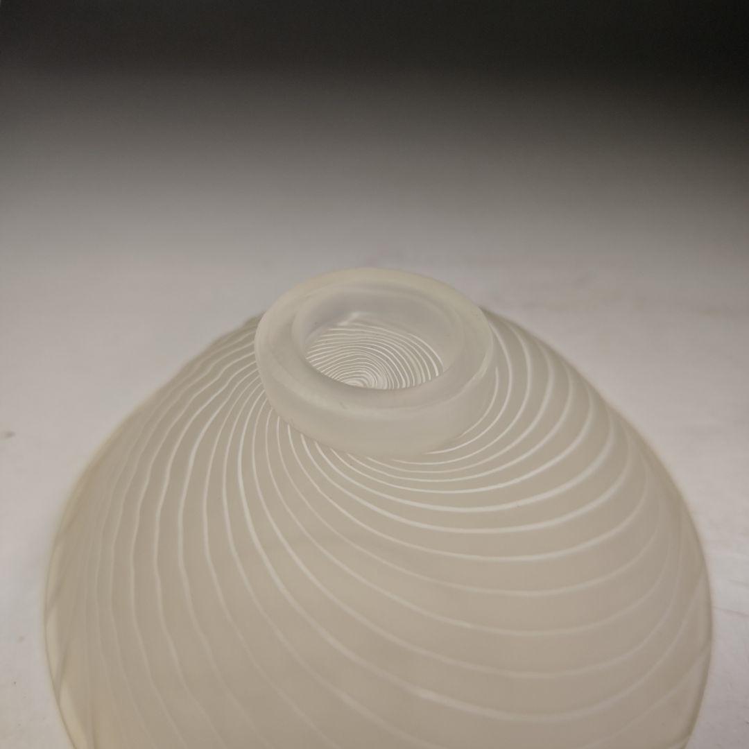 イ978 茶碗『水崎長寿』『義山硝子ガラス　雲渦　平茶碗　共箱』抹茶碗　茶道具