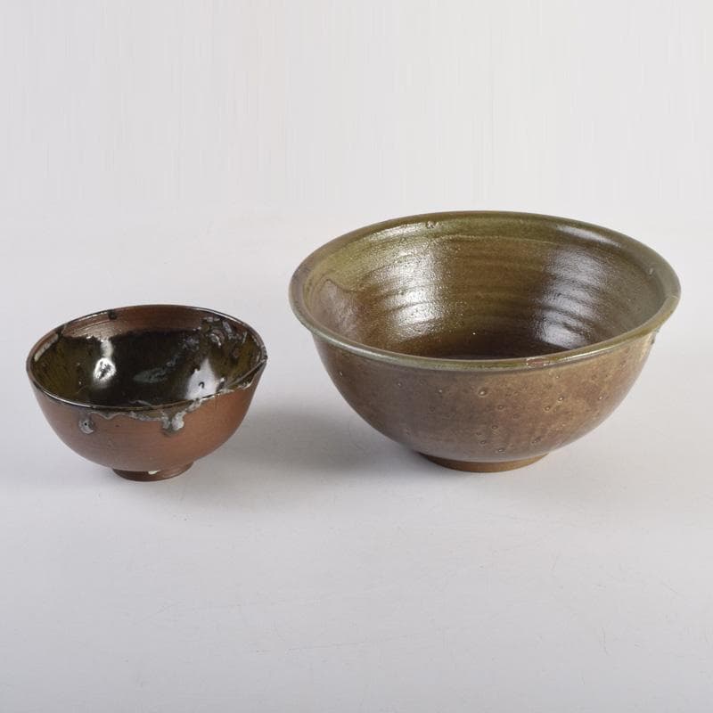 茶道具　利平造　郡上八幡　菓子鉢　茶碗　2点　共箱　N　8281