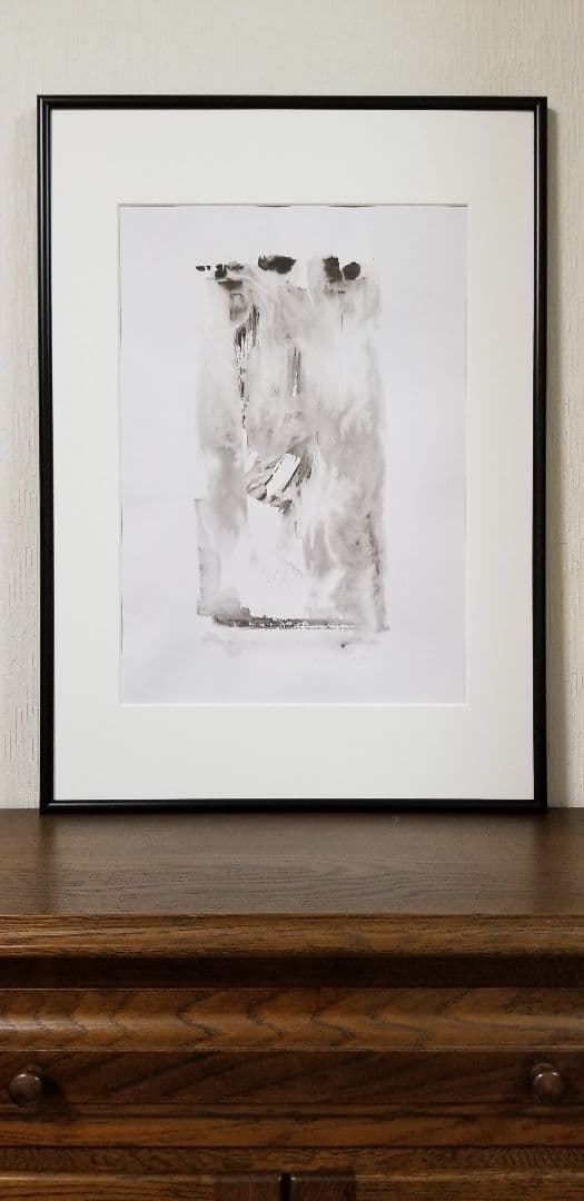 モノクロ絵画　抽象画　アート　インテリア　モデルルーム