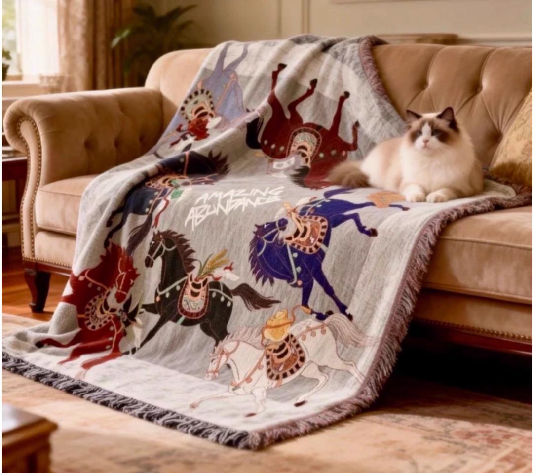 【TESLA 2026年 新春限定「敦煌八駿」カスタム ブランケット】