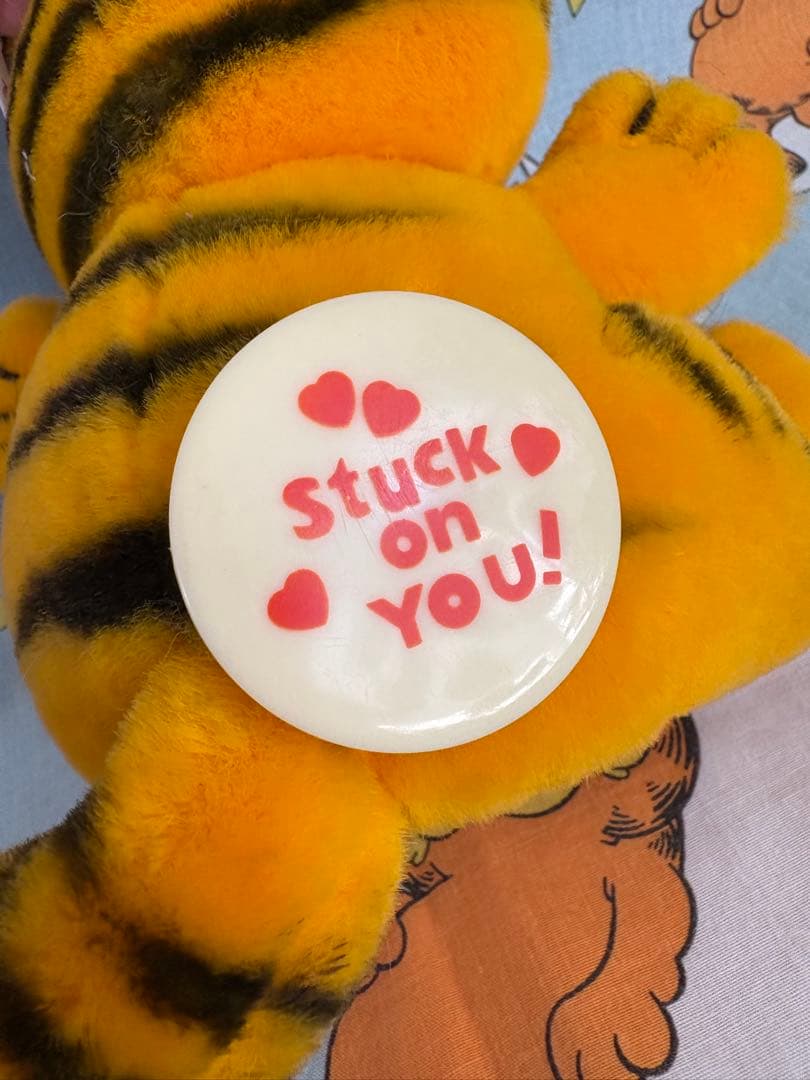 首 回せます お目目真っ白 タグ付き 吸盤 ガーフィールド ぬいぐるみ