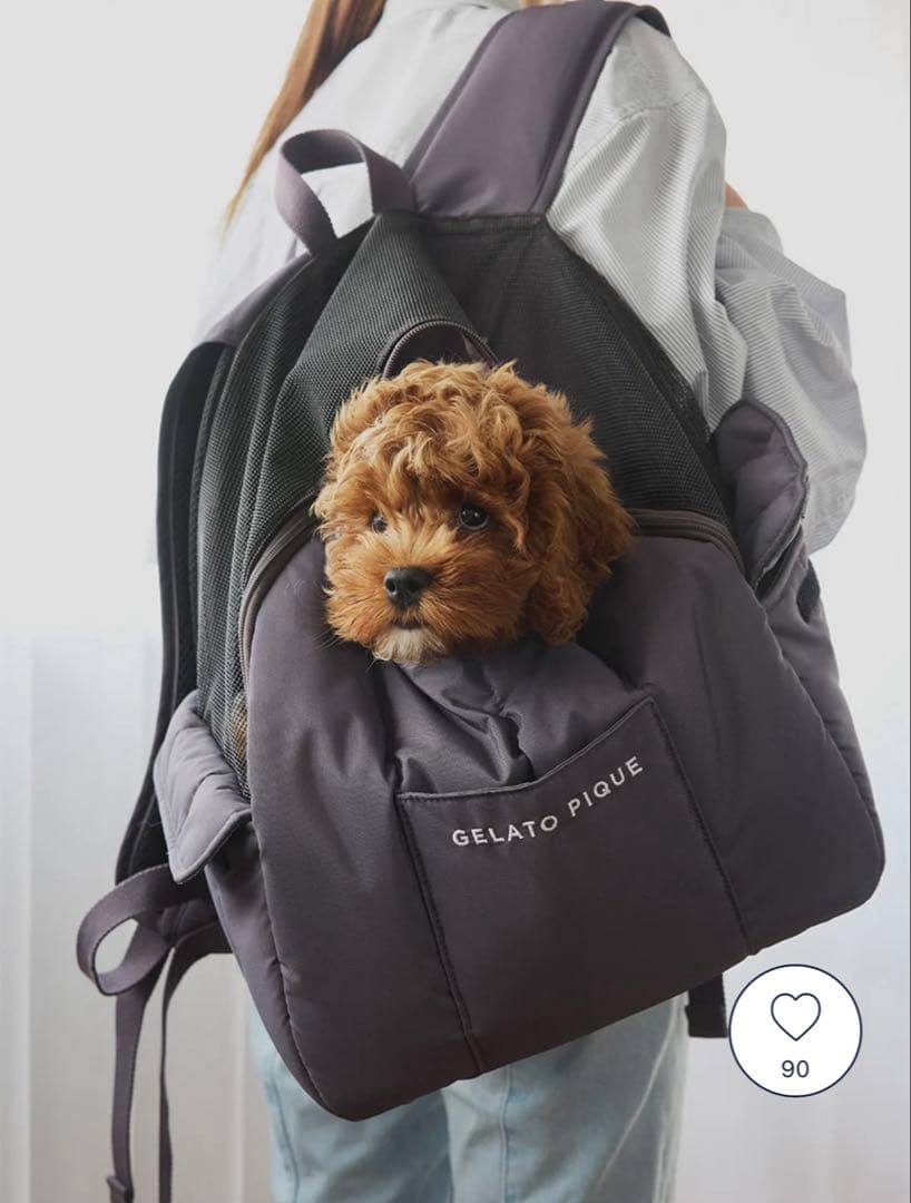 gelato pique バックパック型キャリーバッグ グレー　ペットリュック