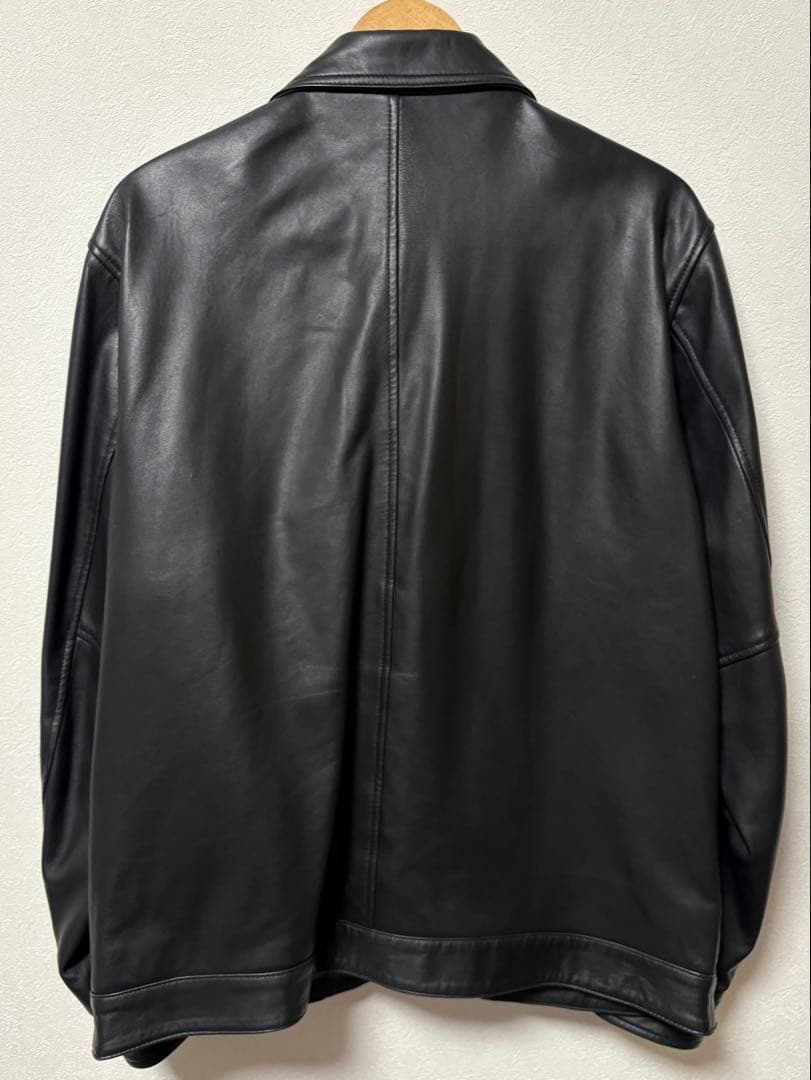【最終値下げ！早い者勝ち！】シープレザー　襟付き　　 レザージャケット　黒