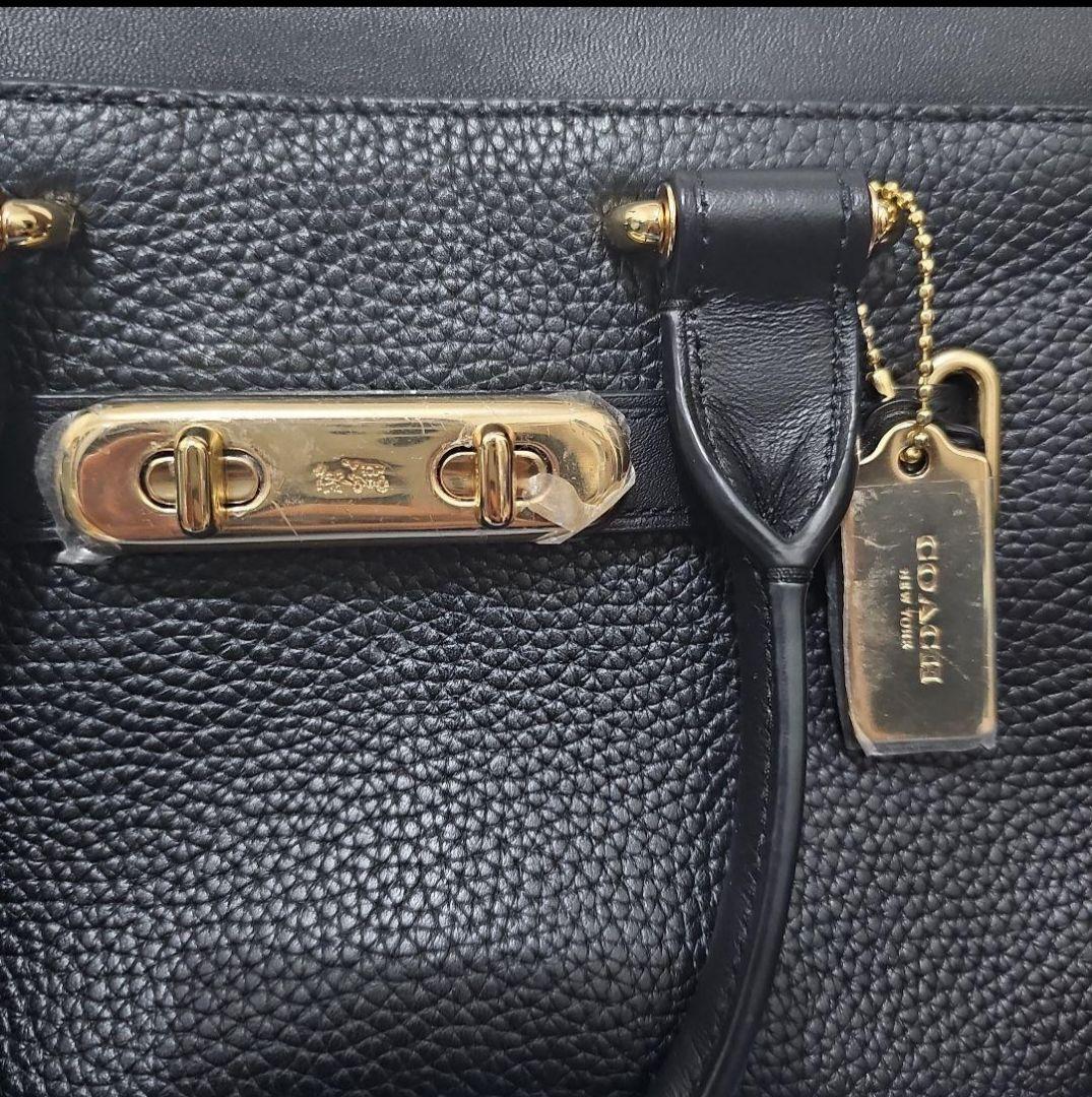 COACH　ショルダーバッグ　2way　レディース　ブラック 黒 レザー