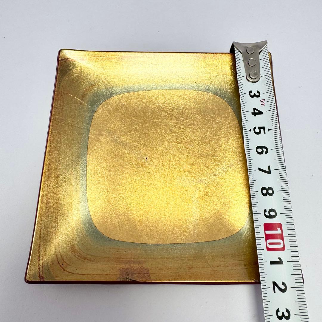 新品未使用 金沢箔工芸 金沢手打箔 洋金箔 角古代銘々皿 5枚セット 共箱説明書