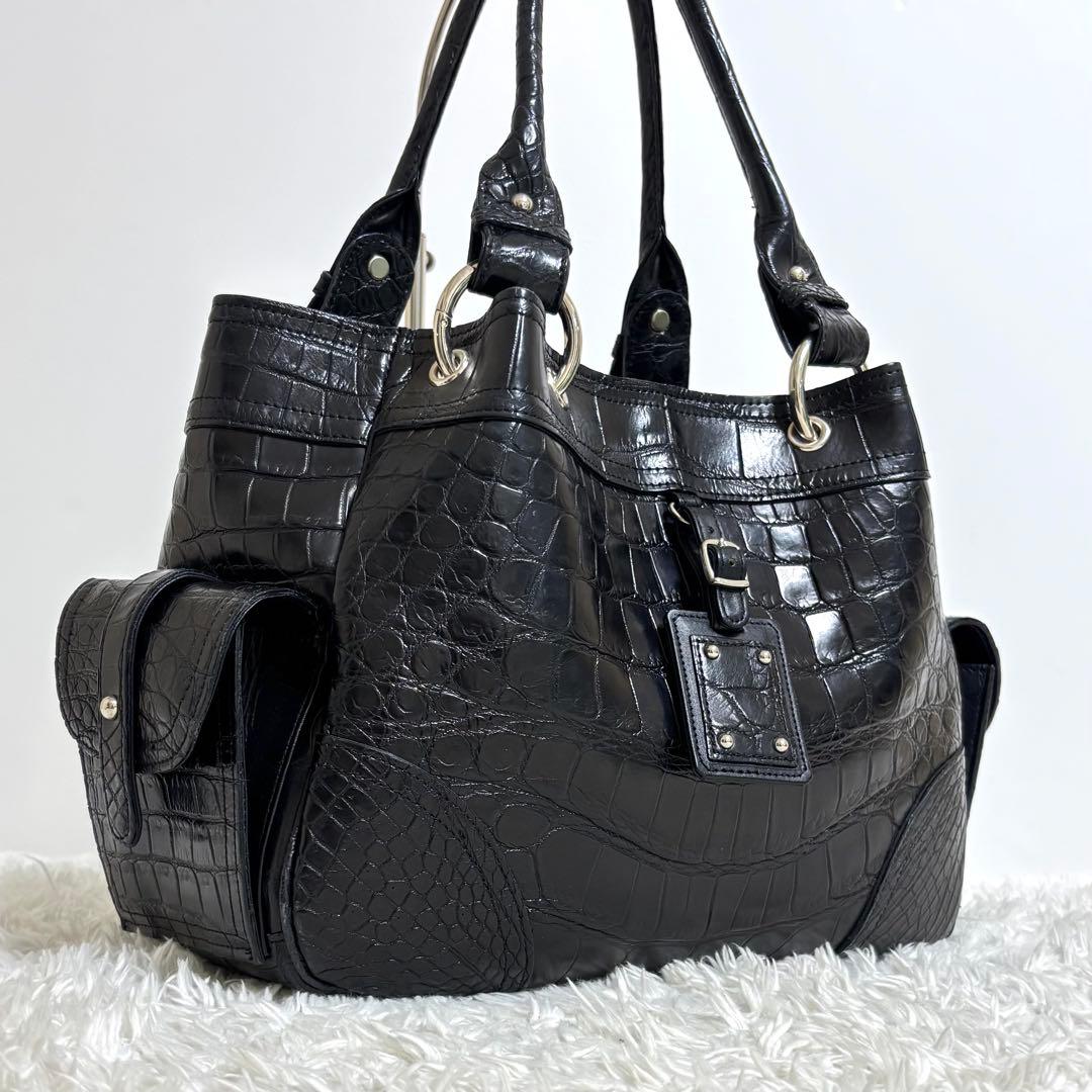 【極美品】 パープルクラウド JRA クロコダイル トートバッグ ハンドバッグ