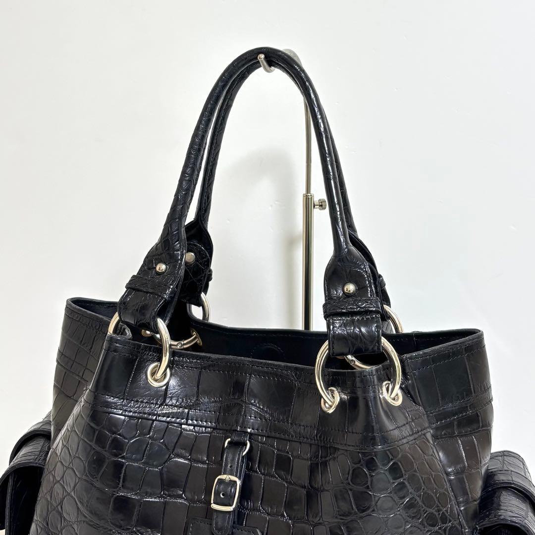 【極美品】 パープルクラウド JRA クロコダイル トートバッグ ハンドバッグ