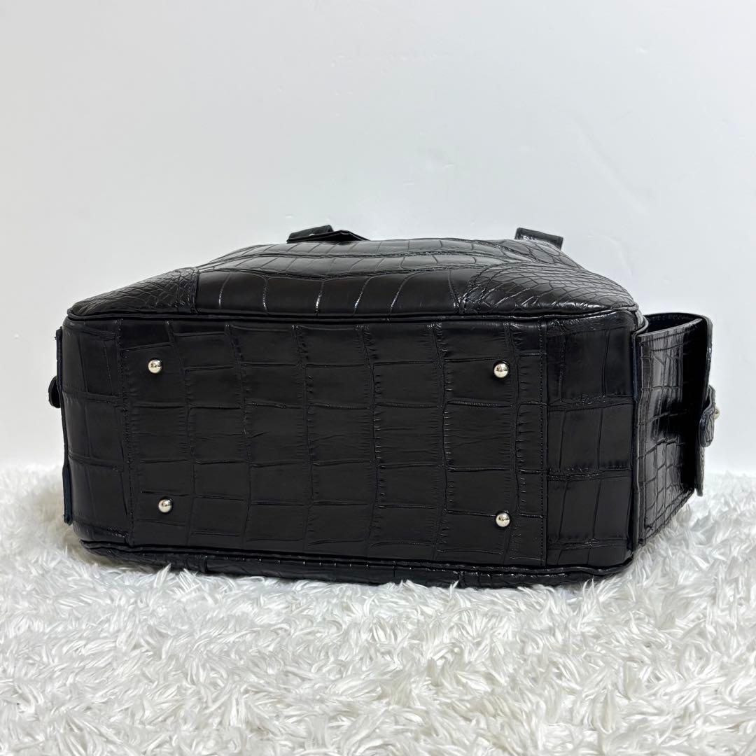 【極美品】 パープルクラウド JRA クロコダイル トートバッグ ハンドバッグ