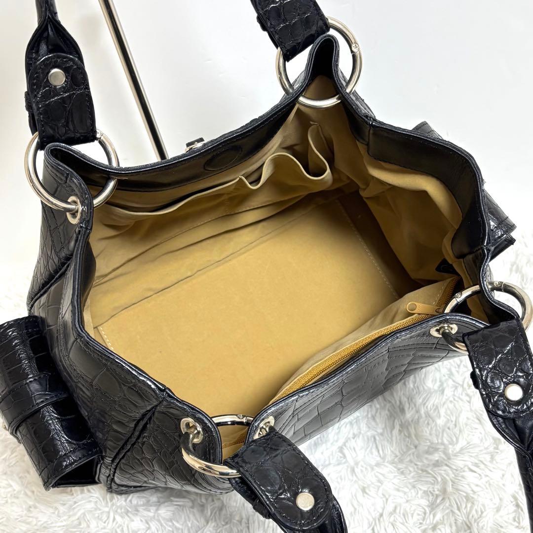 【極美品】 パープルクラウド JRA クロコダイル トートバッグ ハンドバッグ