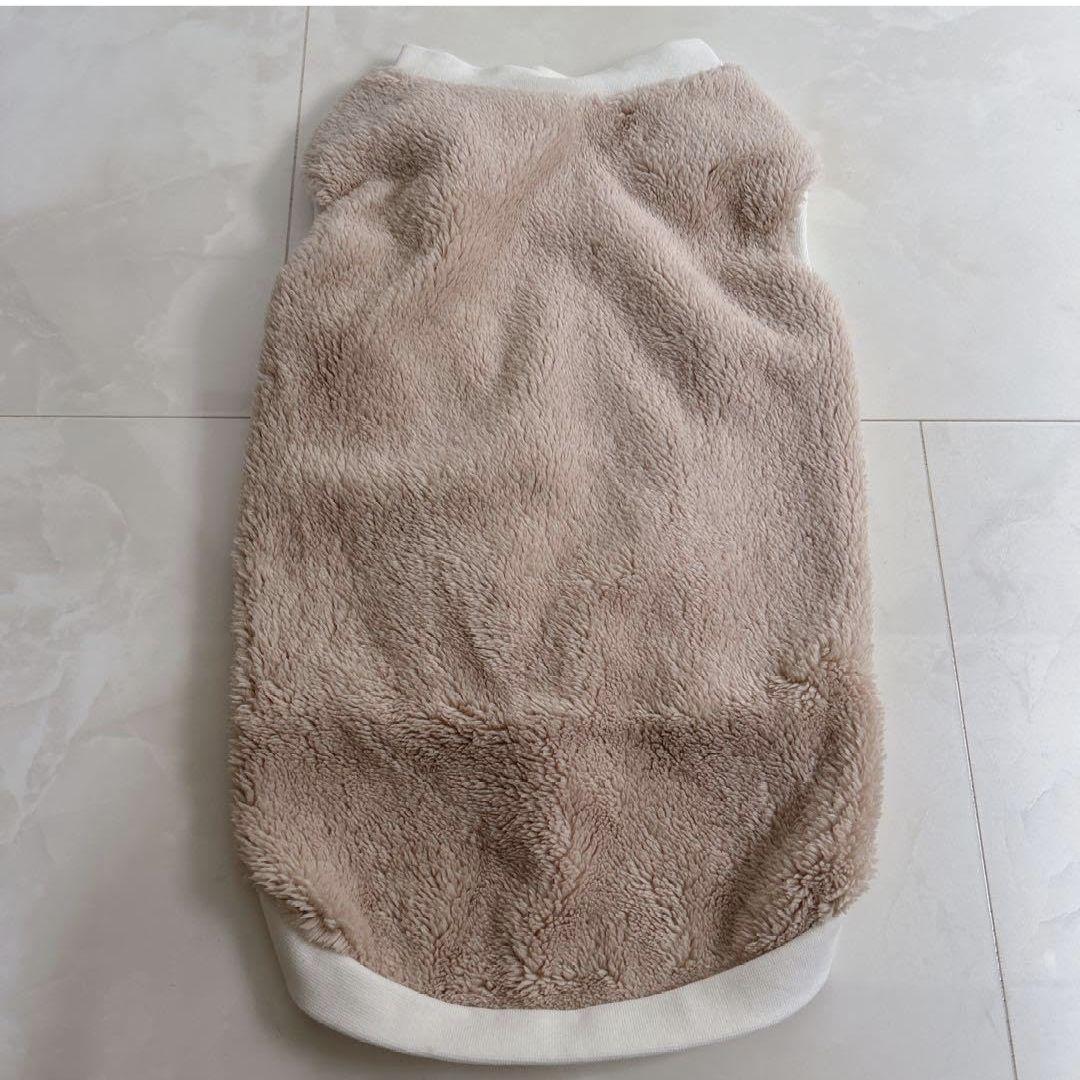 ベージュ フリース犬服 未使用 ふわふわ 犬用品 犬用洋服 犬用冬服