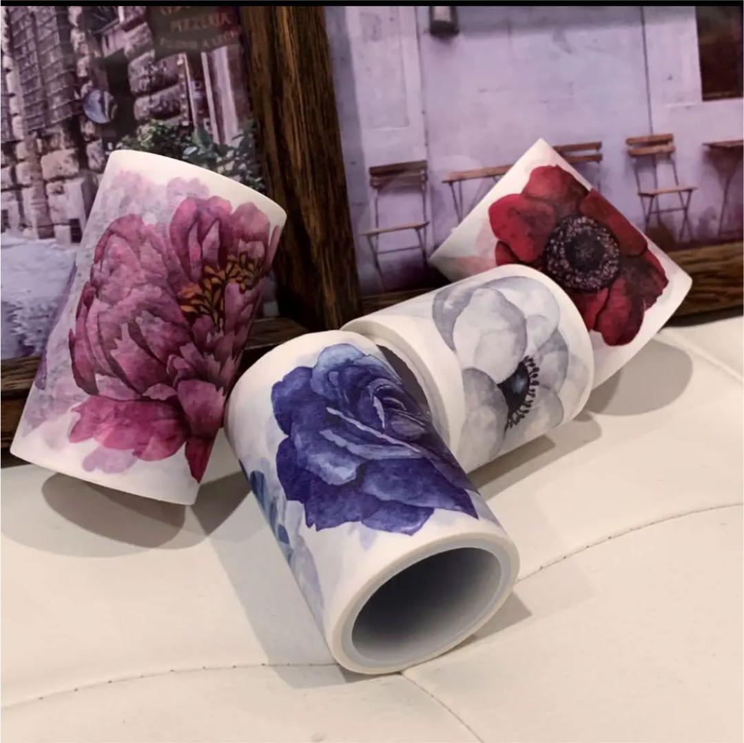▶︎import/海外マスキングテープ4本巻き売りセット/花/再入荷値下げ