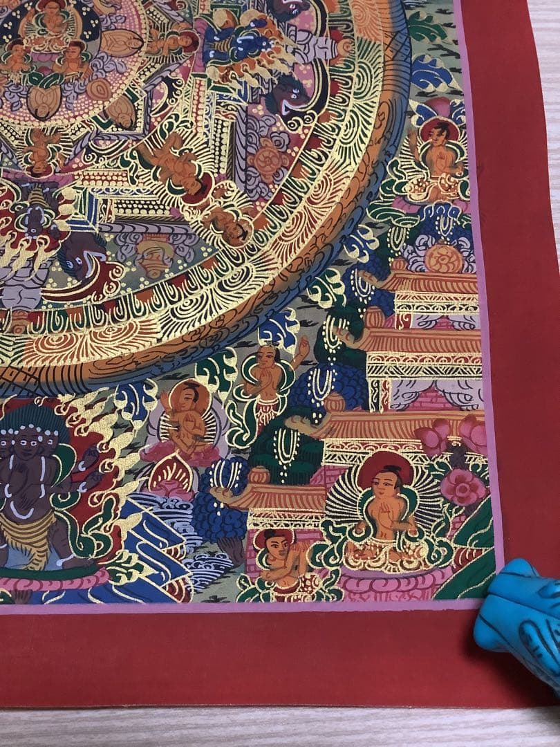 《 チベット密教　新品　1点物 》 手描き　曼荼羅　仏陀　釈迦　仏画　仏教　e9