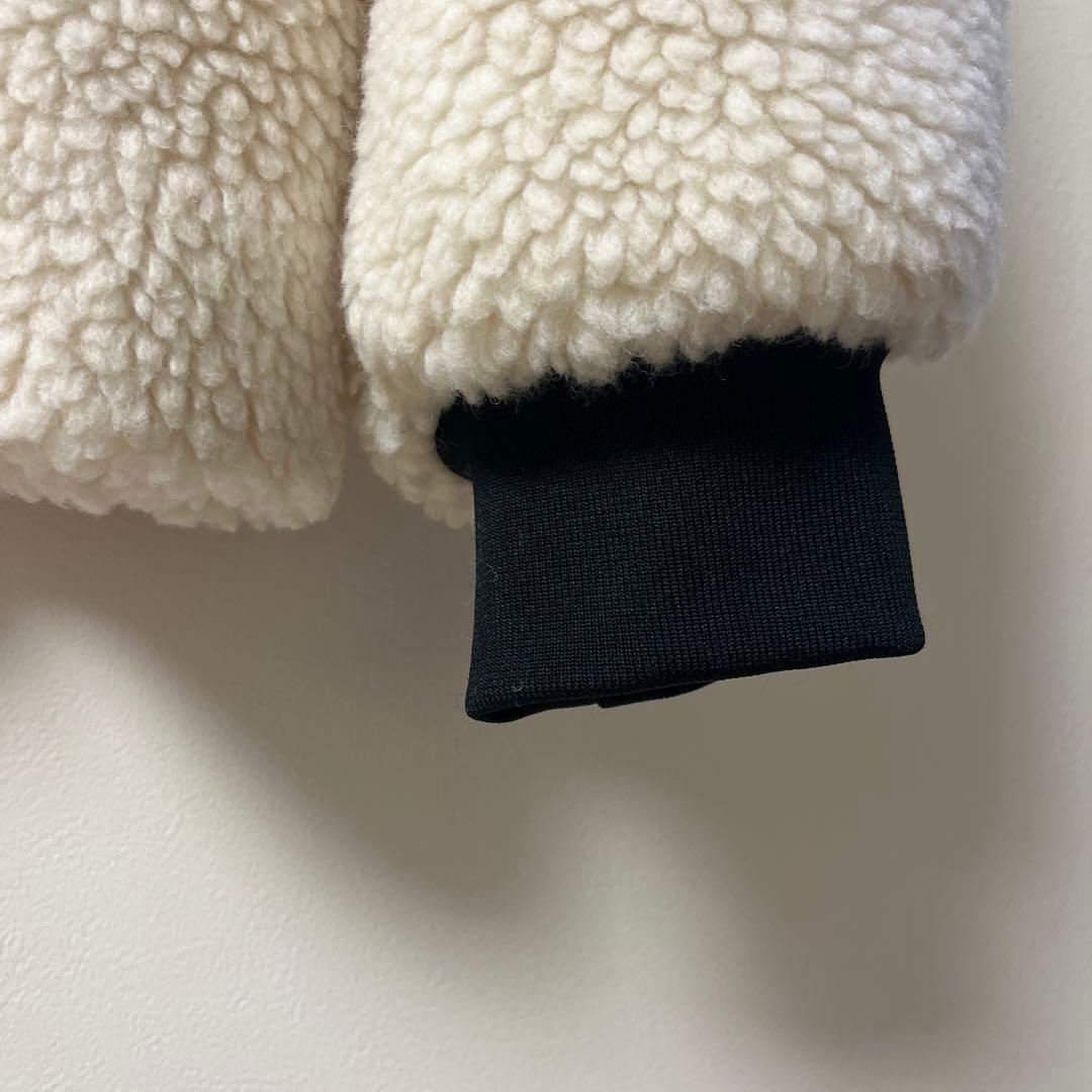 クルニ　アウター　ボアジャケット　ブルゾン　MA1　ウール　2　白系　金ジップ