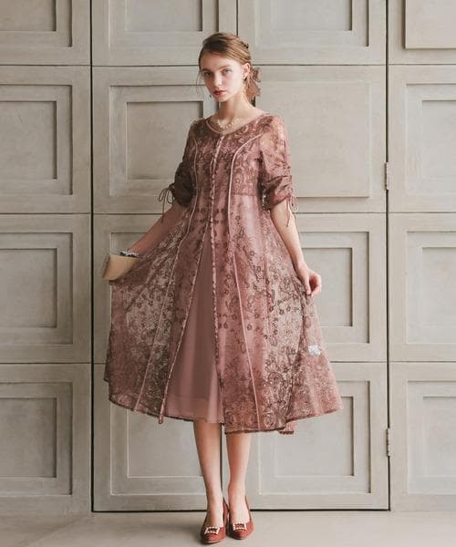 美品 Dorry Doll ドリードール エンブロイダリーレイヤードドレス S