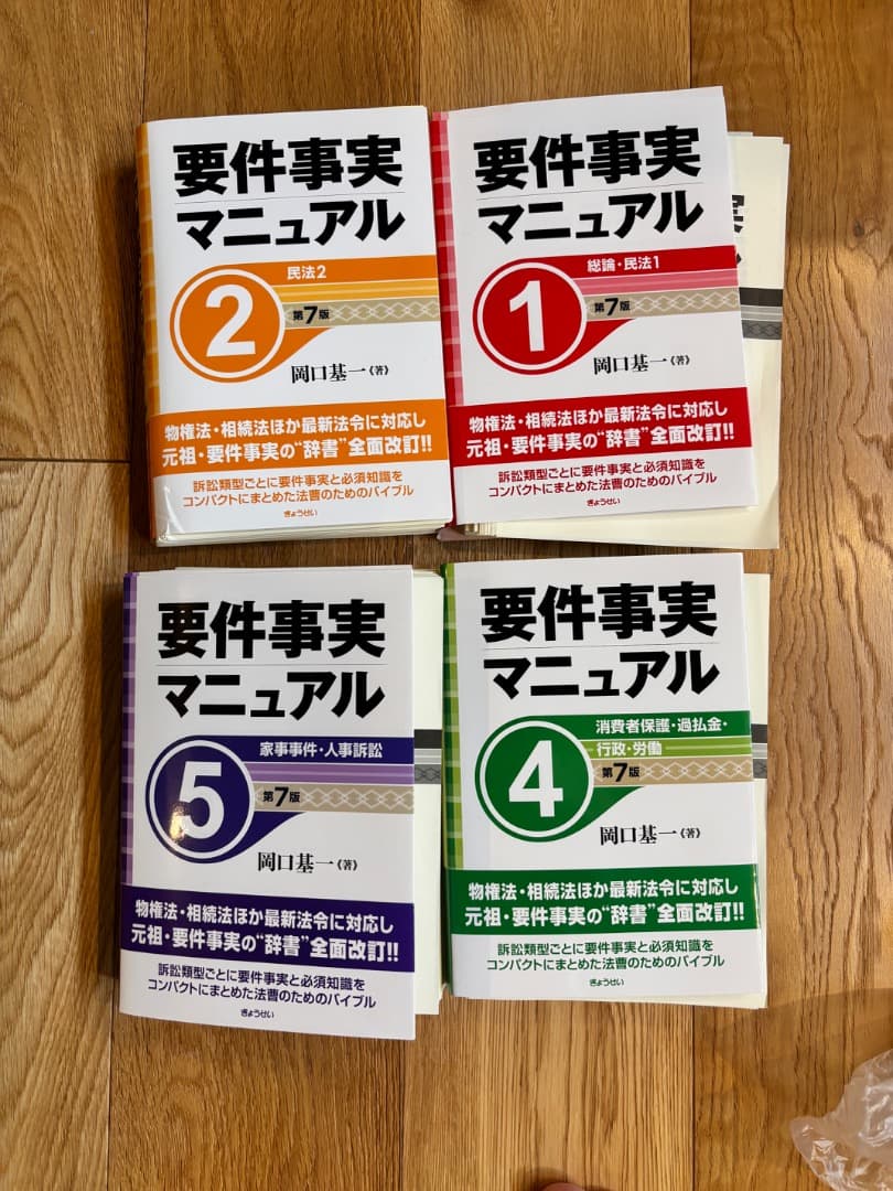 【裁断済】要件事実マニュアル１，２，４，５（第７版）４冊セット 岡口基一／著