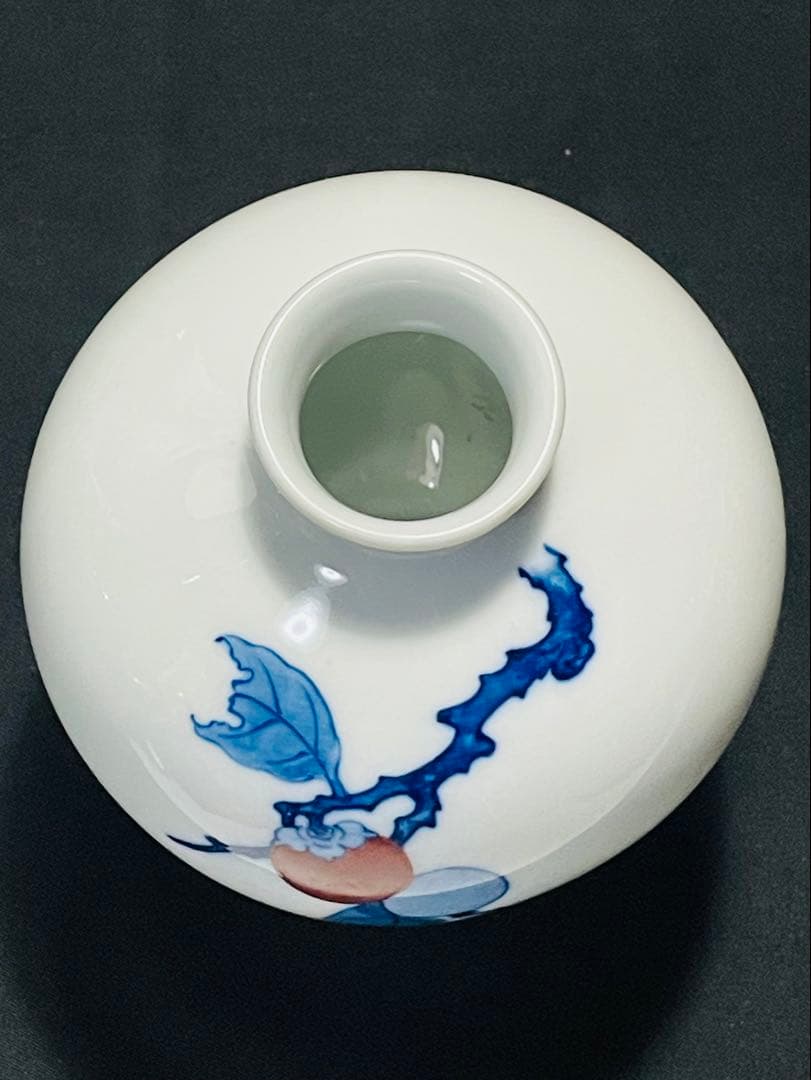 十二代酒井田柿右衛門　柿絵花瓶供箱