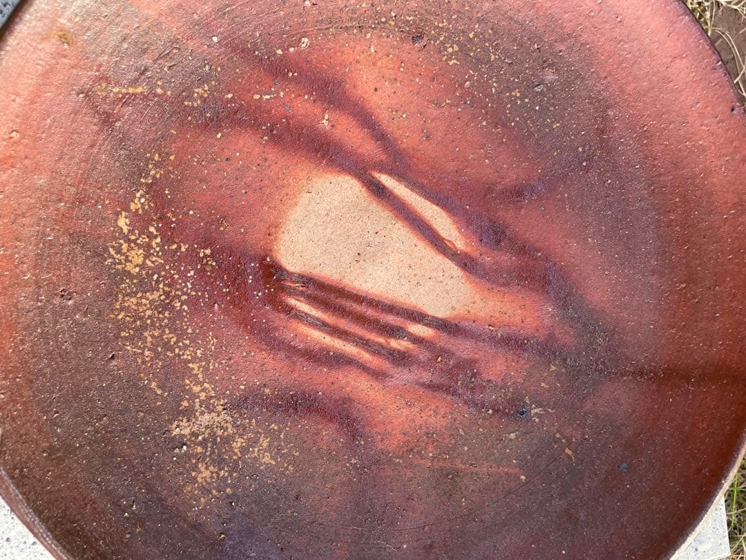 未使用　高級　備前焼　森丁斎作　陶器製装飾皿3枚セット　丸皿