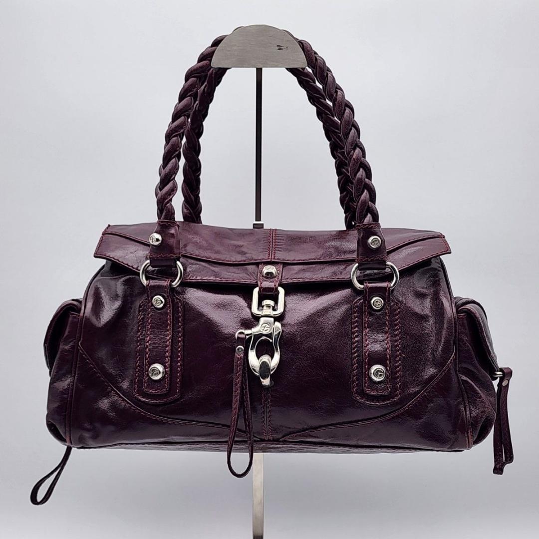 フランチェスコビアジア ショルダーバッグ 編み込みハンドル レザー レッド