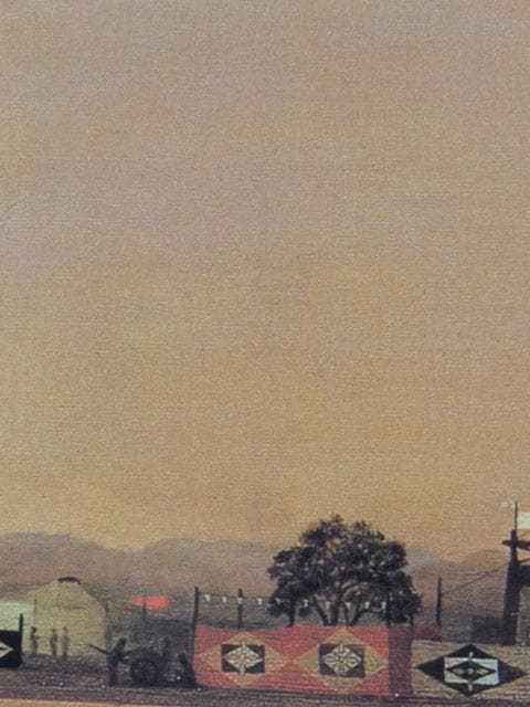 山本明比古、【ガンジス風景（音舟のいく岸辺）】、希少な額装用画集画