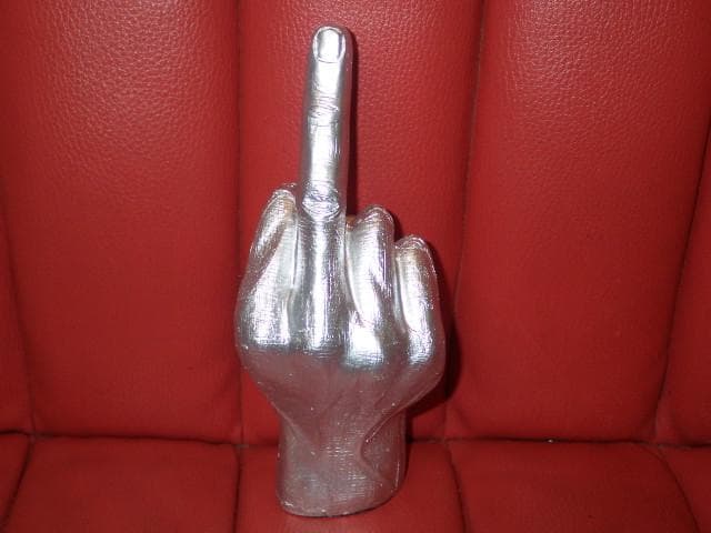 ファックサイン★置物★銀★25★ミドルフィンガー★Fuck★雑貨★インテリア