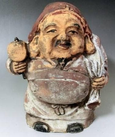 土人形■大黒さん 古い時代物の置物 オブジェ 七福神 大黒様 古美術 骨董品■