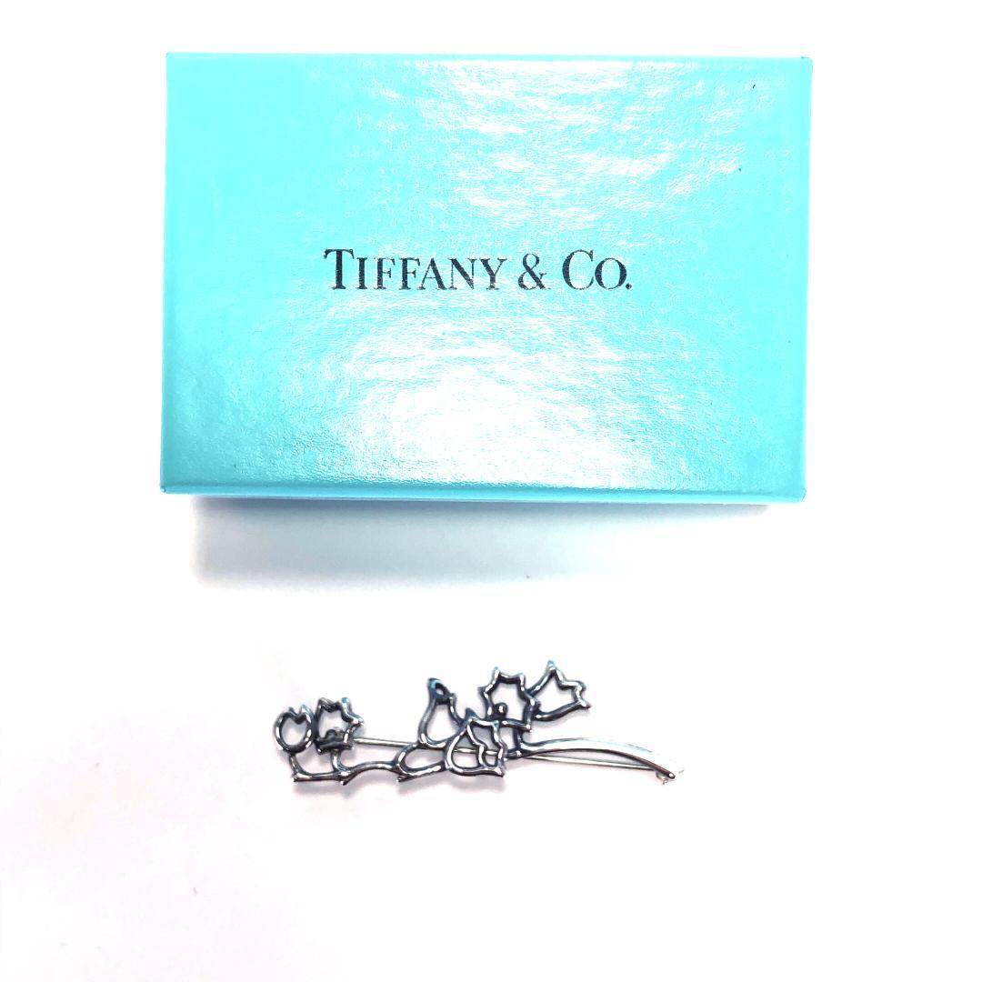 【美品・箱付き】ティファニー／ホタルブクロ ピンブローチ SV925