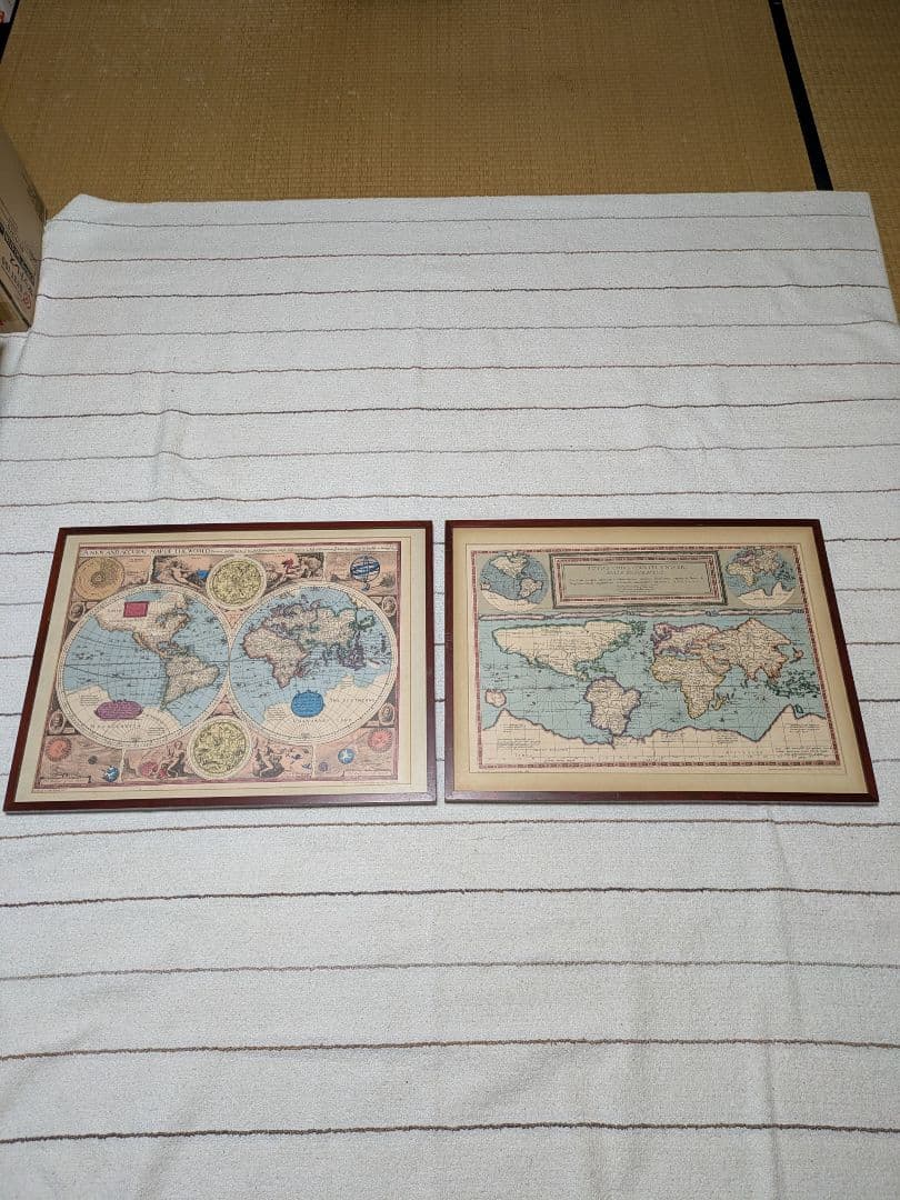 古典的な世界地図2点セット