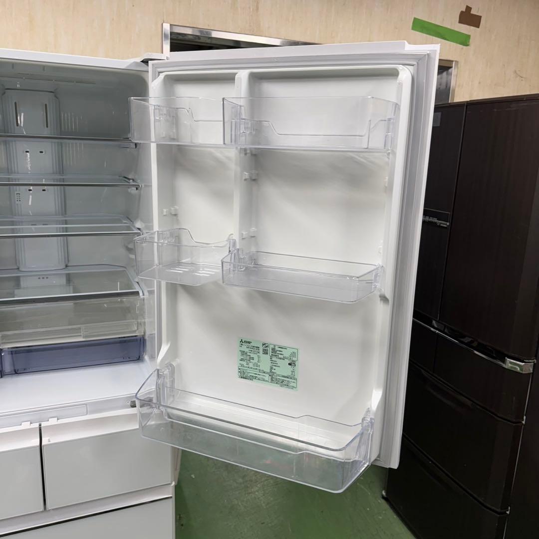 92三菱大型冷蔵庫　455L 400L強　小型　家庭用　5ドア　自動製氷　右開き