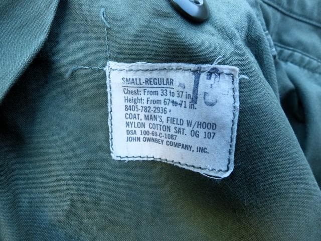 実物 1969 M65フィールドジャケット S-R　アルミジップ　2nd　285
