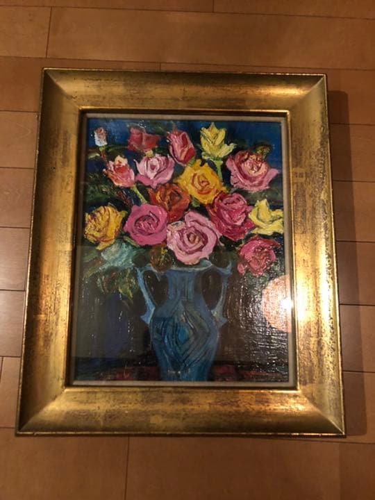 絵画　バラ　油絵