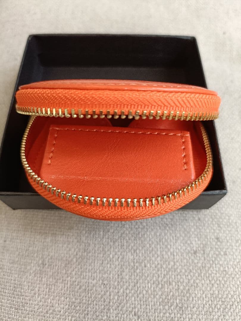 【皇居限定】オレンジ 馬蹄型小銭入 ケース　橙色　朱色