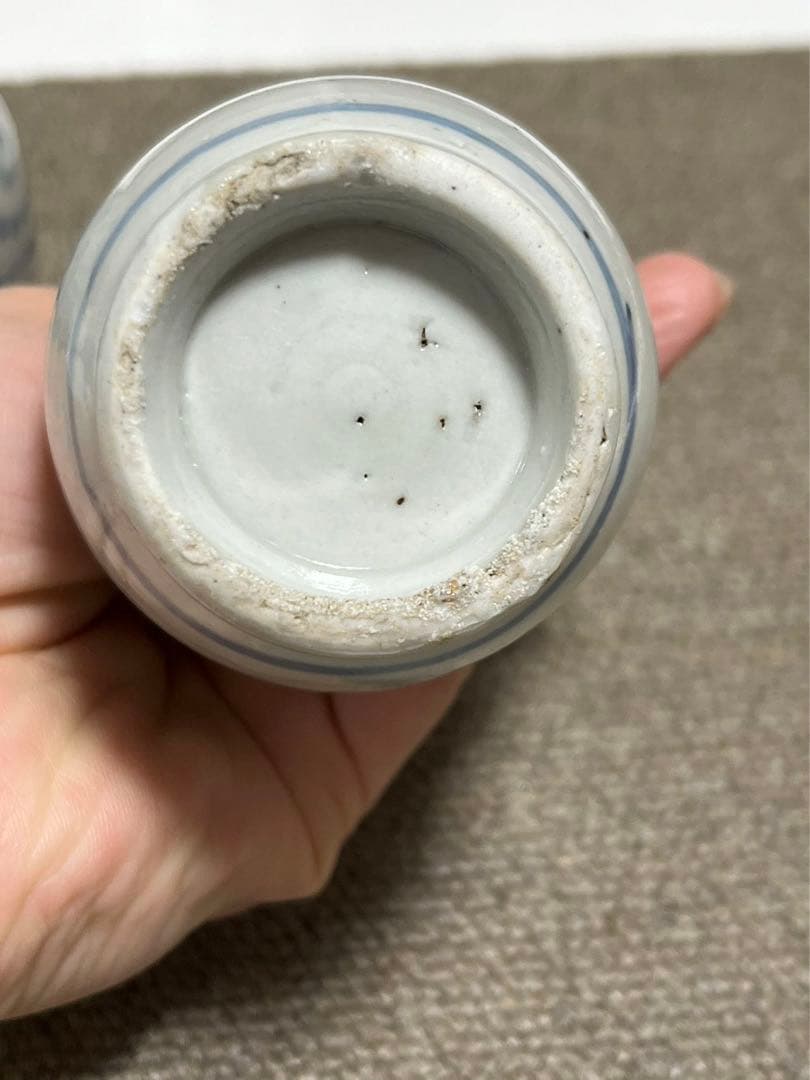 古伊万里 染付  鑑賞陶器　江戸中期　古伊万里染付蛸唐草鶴首瓶