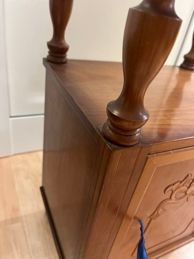 【昭和レトロ】 木製コンソールテーブル コールキャビネット 電話台 花台